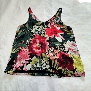 4/25 Floral Camisole Top - Black and Red